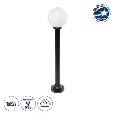LEDTM® AGROS 61596 Φωτιστικό Κολωνάκι Κήπου με Ντουί 1 x E27 AC 220-240V Αδιάβροχο IP65 - Λευκό & Μάυρο - Μ20 x Π20 x Υ100cm