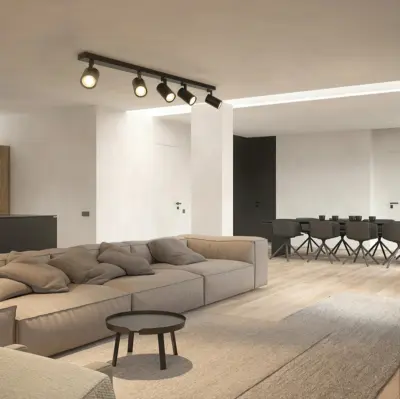 kelvo® SPOTA KLV-101-0142 Κινούμενο Φωτιστικό Σποτ Οροφής για 5 Λάμπες MR16 με Ντουί GU10 AC 220-240V IP20 - Μαύρο Ματ - Μ79.5 x Π6.3 x Υ14cm