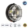 LEDTM® BOATLIGHT 61624 Vintage Φωτιστικό Καραβοχελώνα Τοίχου & Οροφής με Ντουί 2 x E27 AC 220-240V Αδιάβροχο IP65 - Χάλκινο Παλαιωμένο Εφέ Σκουριάς Ματ - Μ24 x Π24 x Υ11cm
