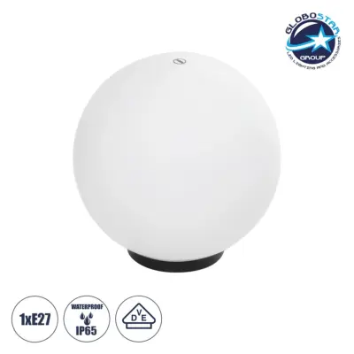 LEDTM® AGROS 61710 Φωτιστικό Κήπου με Ντουί 1 x E27 AC 220-240V Αδιάβροχο IP65 - Λευκό & Μάυρο - Μ30 x Π30 x Υ32cm