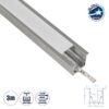 LEDTM® ALP-LINEAR RECESSA 61787-3M Χωνευτό Προφίλ Αλουμινίου με Λευκό Γαλακτερό Πατητό Κάλυμμα για Ταινίες LED IP20 - Γκρι Ανθρακί Ματ - Μ300 x Π3.5 x Υ4cm