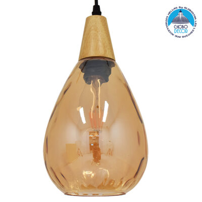 LEDTM® NOAH 01490 Μοντέρνο Κρεμαστό Φωτιστικό Οροφής με Ντουί 1 x E27 AC 220-240V IP20 - Μελί & Μπεζ - Μ16 x Π16 x Υ30cm