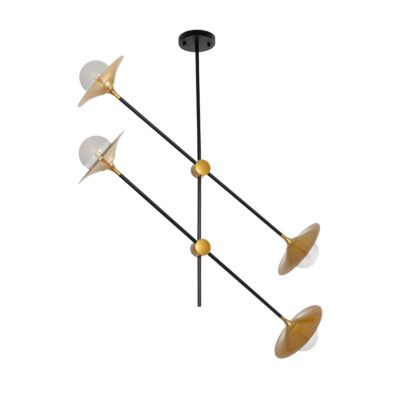 LEDTM® JOLIET 999-0044 Μοντέρνο Φωτιστικό Οροφής με Ντουί 4 x G9 AC 220-240V IP20 - Μαύρο & Χρυσό - Μ93 x Π20 x Υ106cm