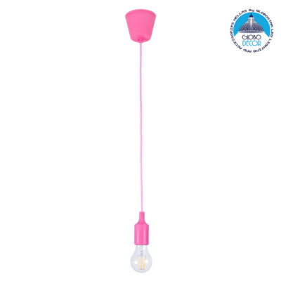 LEDTM® CABLITO 61553 Μοντέρνο Κρεμαστό Φωτιστικό Οροφής με Ντουί 1 x E27 AC 220-240V IP20 - Ροζ - Μ4 x Π4 x Υ110cm