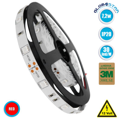 LEDTM® 70014 Ταινία LED SMD 5050 5m 7.2W/m 30LED/m 727lm/m 120° DC 12V IP20 Κόκκινο