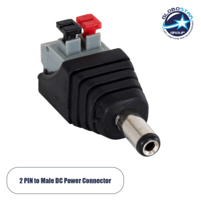 LEDTM® 70677 Βύσμα Τροφοδοσίας DC Αρσενικό - Male Jack Connector σε Κλέμα Πατητή Ταχείας Σύνδεσης L4.1 x W1.5 x H2cm