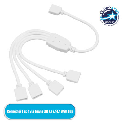 LEDTM® 70695 Connector 1 σε 4 για Ταινία LED 7.2 & 14.4 Watt RGB