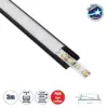 LEDTM® CURVED-PROFILE 70804-3M Προφίλ Αλουμινίου - Βάση & Ψύκτρα Ταινίας LED με Λευκό Γαλακτερό Κάλυμμα - Επιφανειακή Χρήση - Εύκαμπτο με Δυνατότητα Κυρτής Τοποθέτησης - Πατητό Κάλυμμα - Μαύρο - 3 Μέτρα - Πακέτο 5 Τεμαχίων - Μ300 x Π1.8 x Υ0.5cm