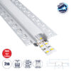 LEDTM® ALP-PLASTERIN GYPSO 70819-2M Χωνευτό Προφίλ Αλουμινίου Ειδικό για Γυψοσανίδα με Λευκό Γαλακτερό Πατητό Κάλυμμα για Ταινίες LED IP20 - Ασημί & Λευκό - Μ200 x Π6.7 x Υ1.4cm - Πακέτο 5 Τεμαχίων