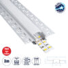 LEDTM® ALP-PLASTERIN GYPSO 70819-3M Χωνευτό Προφίλ Αλουμινίου Ειδικό για Γυψοσανίδα με Λευκό Γαλακτερό Πατητό Κάλυμμα για Ταινίες LED IP20 - Ασημί & Λευκό - Μ300 x Π6.7 x Υ1.4cm - Πακέτο 5 Τεμαχίων