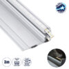 LEDTM® STAIR-PROFILE 70842-3M Προφίλ Αλουμινίου - Βάση & Ψύκτρα Ταινίας LED με Λευκό Γαλακτερό Κάλυμμα - Χρήση σε Σκαλοπάτια - Πατητό Κάλυμμα - Ασημί - 3 Μέτρα - Μ300 x Π8 x Υ3.2cm