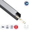 LEDTM® ALP-LINEAR LIGHTLINE 70869-3M Επιφανειακό Προφίλ Αλουμινίου με Λευκό Γαλακτερό Πατητό Κάλυμμα για Ταινίες LED IP20 - Μαύρο & Λευκό - Μ300 x Π2.3 x Υ2cm - Πακέτο 5 Τεμαχίων
