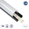 LEDTM® SURFACEPENDANT-PROFILE 70872-3M Προφίλ Αλουμινίου - Βάση & Ψύκτρα Ταινίας LED με Λευκό Γαλακτερό Κάλυμμα - Επιφανειακή & Κρεμαστή Χρήση - Πατητό Κάλυμμα - Μαύρο - 3 Μέτρα - Μ300 x Π4.5 x Υ4.2cm