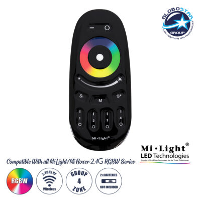 LEDTM® 71410 FUT096-B Mi-Light Ασύρματο Χειριστήριο Αφής RF 2.4Ghz 4 Group για όλα τα RGBW Mi-BOXER Controller DC 3V 2 x AAA - IP20 Μαύρο Μ12 x Π5.4 x Υ2cm - 5 Years Warranty
