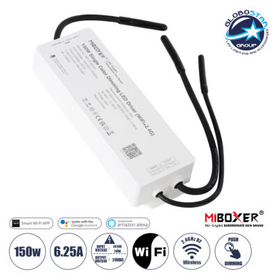 LEDTM® 71438 WP1-P150V24 Mi-BOXER DC Smart Wifi & RF 2.4Ghz & Push Dimming Power Supply Τροφοδοτικό SELV & Controller / Dimmer All in One AC100-240V σε DC 24V 1 x 6.25A 150W - Max 6.25A 150W - Αδιάβροχο IP67 Μ22.5 x Π7 x Υ3.5cm - 3 Years Warranty