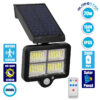 LEDTM® ORVION 71483 Προβολέας με IR Ασύρματο Χειριστήριο LED 20W 1000lm 120° DC 5V με Φωτοβολταϊκό Panel 5V 1W & Επαναφορτιζόμενη Μπαταρία Li-ion 3.2V 2400mAh Αδιάβροχο IP65 Ψυχρό Λευκό 6000K Dimmable - Sanan SMD Chip - Μαύρο - Μ12.5 x Π3.5 x Υ10cm - 2 Χρόνια Εγγύηση