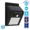 LEDTM® VELION 71500 Προβολέας με Ανιχνευτή PIR / Αισθητήρα Κίνησης LED 10W 500lm 120° DC 5V με Φωτοβολταϊκό Panel 5V 0.3W & Επαναφορτιζόμενη Μπαταρία Li-ion 3.2V 1200mAh Αδιάβροχο IP65 Ψυχρό Λευκό 6000K - Sanan SMD Chip - Μαύρο - Μ9.6 x Π4.8 x Υ12.4cm - 2 Χρόνια Εγγύηση