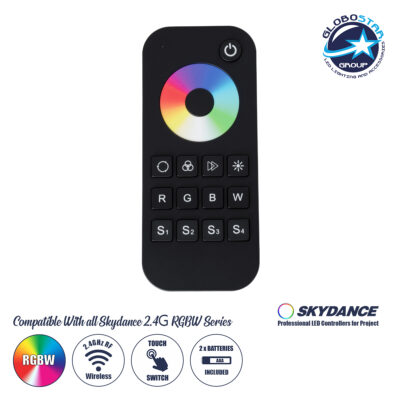 LEDTM® 71548 RT4 SKYDANCE Ασύρματο Χειριστήριο Αφής RF 2.4Ghz 1 Group για όλα τα RGB/RGBW SKYDANCE Controller DC 3V 2 x AAA - IP20 Μαύρο Μ12.2 x Π5.3 x Υ1.7cm - 5 Years Warranty