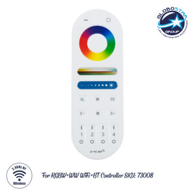 LEDTM® MiBoxer-FUT092 73007 RF 2.4G Ασύρματο Χειριστήριο Αφής 4 Ζωνών για όλα τα Πολύχρωμα RGBW+WW MiBoxer & MiLight Controller DC3V 2 x AAA IP20 - RF 2.4G - Μ15 x Π5 x Υ1.7cm - 3 Χρόνια Εγγύηση