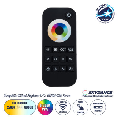 LEDTM® 73009 RT5 SKYDANCE Ασύρματο Χειριστήριο Αφής RF 2.4Ghz 1 Group για όλα τα RGBW+WW SKYDANCE Controller  DC 3V 2 x AAA - IP20 Μαύρο Μ5.3 x Π1.75 x Υ12.2cm - 5 Years Warranty