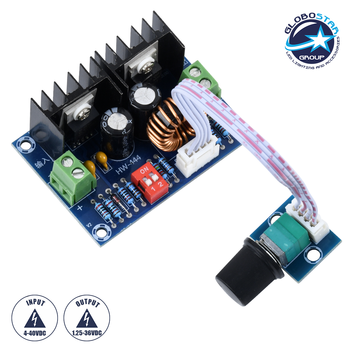 LEDTM® CONVERTER 73115 Ρυθμιστής Τάσης με Είσοδο από DC 4V έως DC 40V & Έξοδο από DC 1.25V έως DC 36V 1 x 8A Max IP20 - Μ6 x Π4.5 x Υ2.5cm - 2 Χρόνια Εγγύηση