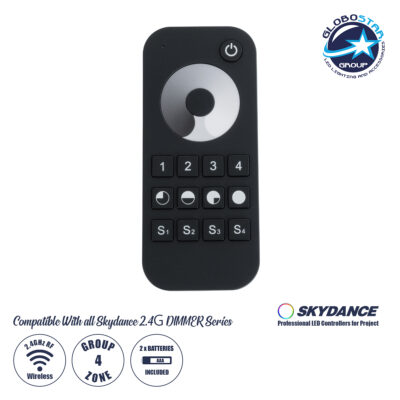LEDTM® 73120 RT6 SKYDANCE Ασύρματο Χειριστήριο Αφής RF 2.4Ghz 4 Group για όλα τα Μονόχρωμα SKYDANCE Controller DC 3V 2 x AAA - IP20 Μ12.2 x Π5.3 x Υ1.7cm - 5 Χρόνια Εγγύηση
