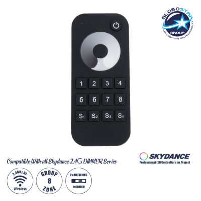 LEDTM® 73121 RT8 SKYDANCE Ασύρματο Χειριστήριο Αφής RF 2.4Ghz 8 Group για όλα τα Μονόχρωμα SKYDANCE Controller DC 3V 2 x AAA - IP20 Μ12.2 x Π5.3 x Υ1.7cm - 5 Χρόνια Εγγύηση