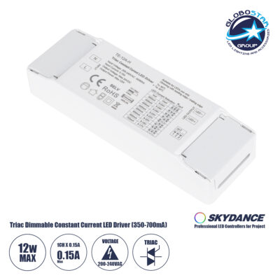 LEDTM® 73131 TE-12A-H SKYDANCE AC Triac Dimmable Constant Current LED Driver 1 Κανάλι AC 200-240V 1 x 0.15A 12W - Max 0.15A 12W - IP20 Μ11.1 x Π3.7 x Υ2cm - 5 Χρόνια Εγγύηση