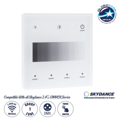 LEDTM® 73150 T11-S SKYDANCE Ασύρματο DMX512 Επιτοίχιο Χειριστήριο RF 2.4Ghz 1 Group για όλα τα SKYDANCE DMX512 Controller AC 100-240V Max 0.1A - IP20 Μ8.5 x Μ8.5 x Π8.5 x Υ3.5cm - 5 Χρόνια Εγγύηση