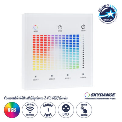 LEDTM® 73152 T13-S SKYDANCE Ασύρματο DMX512 Επιτοίχιο Χειριστήριο RF 2.4Ghz 1 Group για όλα τα SKYDANCE DMX512 Controller AC 100-240V Max 0.1A - IP20 Μ8.5 x Μ8.5 x Π8.5 x Υ3.5cm - 5 Χρόνια Εγγύηση