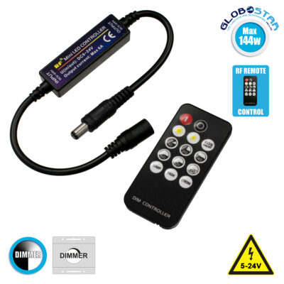 LEDTM® 73322 Ασύρματο LED Dimmer με Χειριστήριο RF 2.4Ghz DC 12-24V Max 144W