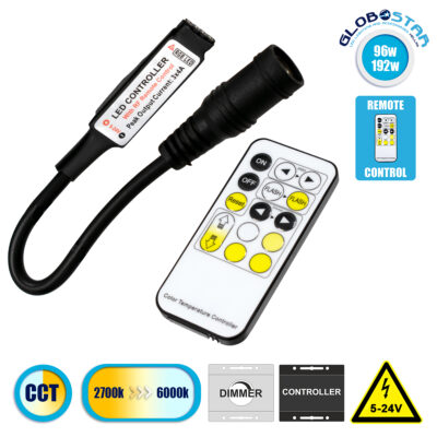 LEDTM® 73354 Ασύρματο LED CCT Controller με Χειριστήριο RF 2.4Ghz DC 5-24V Max 192W