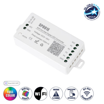LEDTM® 73415 SP801E Ασύρματος WiFi Art-Net LED FULL COLOR Magic Digital Pixel Controller iOS/Android για LED Digital Πολύχρωμα και Μονόχρωμα Προϊόντα DC 5-24V 4 x 1024 IC Max