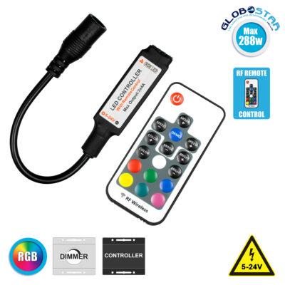 LEDTM® 73420 Ασύρματος LED Controller RGB με Χειριστήριο RF 2.4Ghz DC 5-24V Max 288W