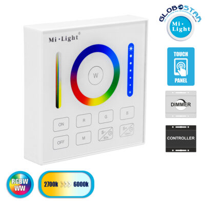 LEDTM® 73425 Mi-Light B0 LED RGBW+WW+CCT Smart Ασύρματο Χειριστήριο Αφής 2.4G RF Φορητό/Τοίχου με Μπαταρία για όλα τα Mi-Light Controller Box