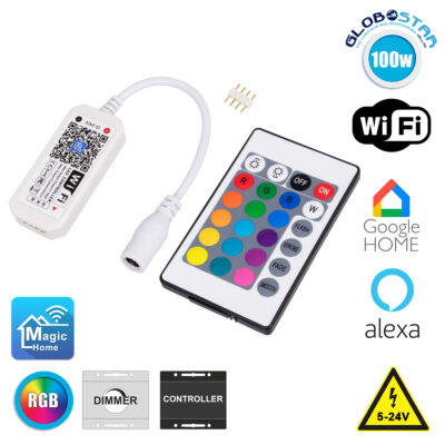 LEDTM® 73435 Ασύρματος Smart Home Wi-Fi LED RGB Controller με Χειριστήριο RF 2.4Ghz DC 5-24V Max 100W