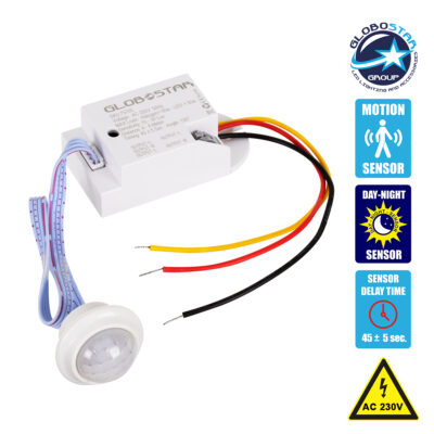 LEDTM® 75700 Χωνευτός PIR Ανιχνευτής-Αισθητήρας Κίνησης 360° 6m Motion Sensor AC 230V Max 800W