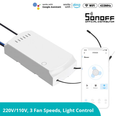 LEDTM® 80012 SONOFF iFan03-R2 - Wi-Fi Smart Switch Ceiling Fan & Light Controller