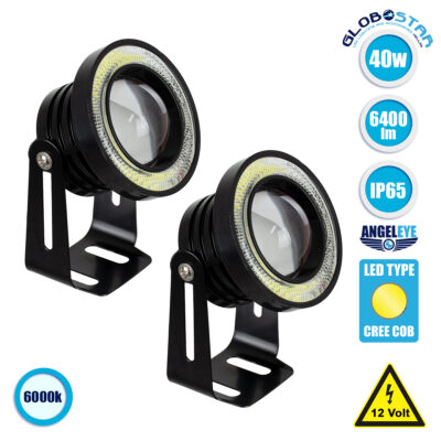 LEDTM® MOTOFLOOD 81634 Προβολάκι LED 30W/60W 3200lm/6400lm 45° DC 12V Αδιάβροχο IP65 Ψυχρό Λευκό 6000K - CREE COB Chip - Μ8.8 x Π8.8 x Υ7cm - Πακέτο 2 Τεμαχίων - 2 Χρόνια Εγγύηση