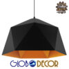 LEDTM® HEXAGON 01195 Μοντέρνο Κρεμαστό Φωτιστικό Οροφής με Ντουί 1 x E27 AC 220-240V IP20 - Μαύρο & Χρυσό - Μ46 x Π46 x Υ25cm