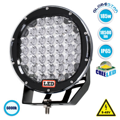 LEDTM® WORKPRO 85414 Προβολάκι LED 185W 18500lm 45° DC 9-48V Αδιάβροχο IP65 Ψυχρό Λευκό 6000K - CREE XBD Chip - Μ22.5x Π9 x Υ26cm - 2 Χρόνια Εγγύηση