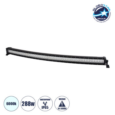 LEDTM® 85473 JEEP & Forklift LED Curved Bar - Μπάρα Εργασίας Curved για Οχήματα - JEEP & Περονοφόρα - Κλαρκ LED 288W DC 10-30V Αδιάβροχη IP65 Ψυχρό Λευκό 6000K Μ128 x Π8 x Υ8cm