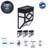 LEDTM® 85708 ΣΕΤ 4 Τεμαχίων Αυτόνομα Ηλιακά Φωτιστικά Τοίχου Μαύρα-Λευκά LED SMD 1W 100lm με Ενσωματωμένη Μπαταρία 600mAh - Φωτοβολταϊκό Πάνελ με Αισθητήρα Ημέρας-Νύχτας Αδιάβροχα IP65 Ψυχρό Λευκό 6000K