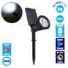 LEDTM® 85710 Μαύρο Προβολάκι Σποτ Κήπου Πλαστικό Καρφωτό LED HIGH POWER 8W 800lm με Ενσωματωμένη Μπαταρία 2200mAh - Φωτοβολταϊκό Πάνελ με Αισθητήρα Ημέρας-Νύχτας Αδιάβροχo IP67 Ψυχρό Λευκό 6000K