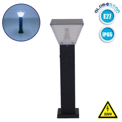 LEDTM® VEGGIE 12146 Φωτιστικό Κολωνάκι Κήπου με Ντουί 1 x E27 60° AC 220-240V Αδιάβροχο IP65 - Γκρι Ανθρακί - Μ20 x Π20 x Υ60cm