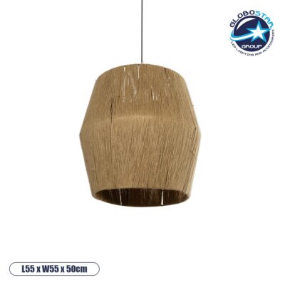 LEDTM® CONE 205-0058 Boho Κρεμαστό Φωτιστικό Οροφής με Ντουί 1 x E27 AC 220-240V IP20 - Μπεζ - M55 x Π55 x Υ50cm