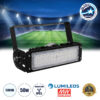 LEDTM® GOLIATH 90100-1 Προβολέας για Γήπεδα Tennis & Ποδοσφαίρου 5x5 LED 50W 7500lm 75°x135° SDCM<5 Fish Eye Lens AC 220-240V Αδιάβροχο IP65 IK08 Φυσικό Λευκό 5000K - Lumileds SMD Chip & Mean Well Driver - Μαύρο Ματ - Μ32 x Π12 x Υ9cm - 5 Χρόνια Εγγύηση