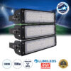 LEDTM® GOLIATH 90100-3 Προβολέας για Γήπεδα Tennis & Ποδοσφαίρου 5x5 LED 150W 22500lm 75°x135° SDCM<5 Fish Eye Lens AC 220-240V Αδιάβροχο IP65 IK08 Φυσικό Λευκό 5000K - Lumileds SMD Chip & Mean Well Driver - Μαύρο Ματ - Μ32 x Π12 x Υ27cm - 5 Χρόνια Εγγύηση