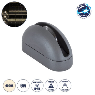 LEDTM® WINDOWCURBA 90109 Φωτιστικό Ανάδειξης Παραθύρων LED 6W 570lm 3°x262° DC 24V Αδιάβροχο IP65 Φυσικό Λευκό 4500K Dimmable - CREE XPE Chip - Γκρι Ανθρακί - Μ12 x Π5.3 x Υ6.5cm - 3 Χρόνια Εγγύηση