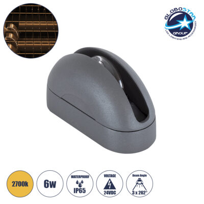 LEDTM® WINDOWCURBA 90110 Φωτιστικό Ανάδειξης Παραθύρων LED 6W 540lm 3°x262° DC 24V Αδιάβροχο IP65 Θερμό Λευκό 2700K Dimmable - CREE XPE Chip - Γκρι Ανθρακί - Μ12 x Π5.3 x Υ6.5cm - 3 Χρόνια Εγγύηση